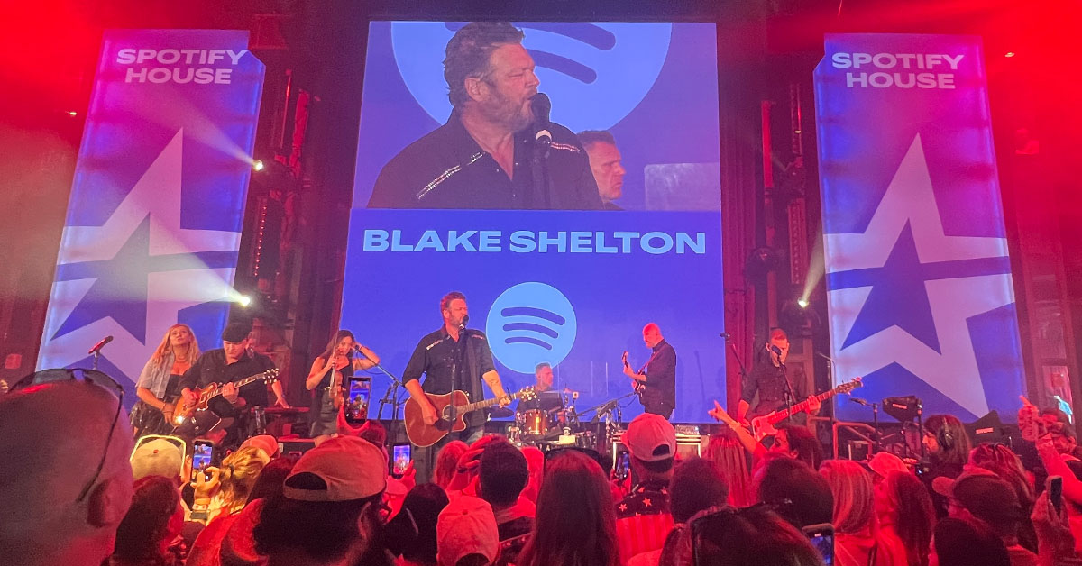 Blake Shelton performs onstage for Spotify House at Ole Red Nashville.
